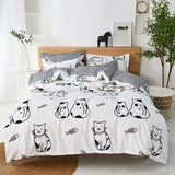 Cifeeo White Black Cow Leopard Printed Bed Cover Set Kids Duvet Cover Adult Boys Girls Bed Linen Bedsheet and Pillowcase Bedding Sets
