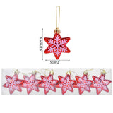 Christmas Tree Decoration Glitter Special-shaped Star Hanging Pendant Xmas Ball Ornament Props New Year 2022 Party Home Decor