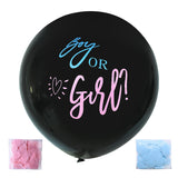 36inch Gender Reveal Balloon Black Latex Confetti Globos Fun Baby Party Decoration He or She Boy or Girl Baby Shower Supplies