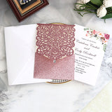 50pcs/lot Laser Cut Glitter Paper Wedding Invitations Card Diamond Design Custom Greeting Card Birthday Wedding Favor Decoration