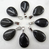 24pcs Natural Pink Quartz Crystal Agates Tiger eye Stone Malachite Water Drop Shape Pendant for DIY Jewelry Making