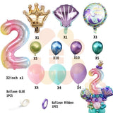 1Set Mermaid Birthday Party Balloons Plates Cups Hanging Jellyfish Lantern For Kids Birthday Party Decoration Home DIY Supplies