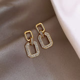 Exquisite Luxury Micro Inlaid Zircon Geometric Square Earrings For Woman 2022 Korean Fashion Jewelry Party Girls Unusual Earring