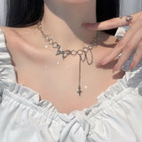 Punk Style Butterfly Choker Necklace Jewelry Women Collares Gothic Hip Hop Link Chain Necklace Collares Mujer Jewlery 2021
