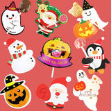 Christmas Gift 20/50PCS Christmas Halloween Series Candy Package Card Cartoon Ghost Pumpkin Lollipop Biscuits Kids Gift Party Home DIY Supplies