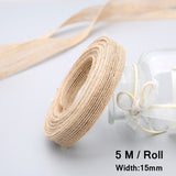 10M/Roll Vintage Jute Burlap Rolls Hessian Ribbon With Lace Wedding Party Xmas New Year  Decoration DIY Craft Gift Wrapping