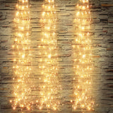 Thrisdar 200/600 LEDs Vines Branch Light Copper Wire Waterfall  Fairy String Light Christmas Wedding Holiday Tree Garland Light