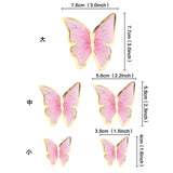 Butterfly Chiffon Valentine's Day Cake Toppers Pink Butterfly Birthday Cupcake Topper for Birthday Party Baking Cake Decorations