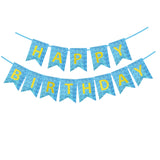 13 Flags Happy Birthday Banner Letter Print Shining Paper Bunting Garland for Kids Adults Birthday Party Decorations Supplies