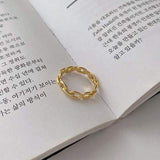 2023 New Design Chain Twist Open Ring For Woman Fashion Korean Jewelry Unusual Wedding Party Ring Girl's Finger Accessories