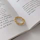 2022 New Design Chain Twist Open Ring For Woman Fashion Korean Jewelry Unusual Wedding Party Ring Girl's Finger Accessories