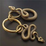 Copper Vintage Gold Snake Desktop Decor Ornaments Brass Snake Key Chains Fashion Boa Keyrings Punk Rock  DIY Accessories Gift