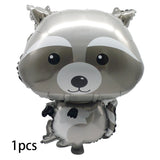 Christmas Gift Fox Deer Raccoon Animal Balloons Birthday Wedding Forest Party Decoration Metal Silver Latex Balloon Baby Shower Background Deco
