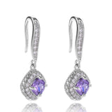 Exquisite Fashion Silver Color Inlaid White Zircon Dangle Earring for Women Trendy Party Engagement Wedding Jewelry