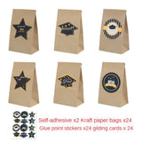 24pcs/lot European Kraft Paper Biscuit Bag Graduation Ceremony Food Packaging Bag Bachelor Hat Card Hot Stamping Kraft Paper Bag