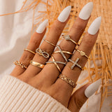 Back To School  punk jewelry women rings rose gold ring set vintage sale undefined wholesale bague femme for girls bts accesorios Christmas