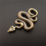 Copper Vintage Gold Snake Desktop Decor Ornaments Brass Snake Key Chains Fashion Boa Keyrings Punk Rock  DIY Accessories Gift