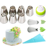 Cifeeo Stainless Steel DIY Pastry Nozzle Icing Piping Nozzle Pastry Tips Tulip Flower Cookie Chocolate Mold Baking Tool Cake Decorating