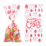 50pcs/lot Easter Cookie Candy Bag Bunny Eggs Printed Plastic Gift Packing Bags Baking Happy Easter Party Decoration Favors