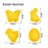 1Set Easter Plastic Cookie Cutter Rabbit Egg Biscuit Cutter 3D Cartoon Bunny Molds Baking Tools Party Cupcake DIY Supplies