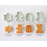 Christmas Animal Hug Cookie Mold Snowflake Gingerbread Man Gift Shape Biscuit Mold 3D Cookie Pressing Mould Xmas Decoration Tool