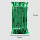 Christmas Gift Mirror PVC Reflective Sequin Curtain Wedding Background Decoration Curtain DIY Holiday Party Stage Supplies Interior Decoration