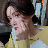 Luxurious and Exquisite Three-Layer  Adjustable Ring For Woman Gothic Jewelry Korean Fashion Girls Unusual Accessories