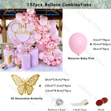 152pcs Macaron Purple Balloons Garland Arch Kit Wedding Decoration 3D Butterfly Ballon Globos Baby Shower Birthday Party Decor