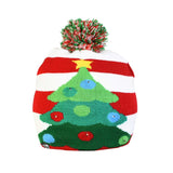 1Pc LED Christmas Hats Sweater Knitted Beanie Christmas Santa Light Up Winter Hat for Kids Adults Christmas Party Warmer Cap