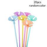 Cifeeo Back to school decoration 6Pcs  Wedding Table Decorations Tulle Balloon Stand Balloon Holder Stick with base Festival Party Ballons Centerpieces globos