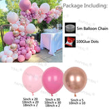 1set Macaron Baby Purple Balloons Set Pink Chrome Gold Garland Arch Kit Wedding Birthday Party Decoration Supplies Baptism Kid
