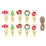 6pcs/lot Christmas Wood Clips santa snowman deer shape Christmas Party Photo Clips Clothespins New Year Decoration Photo Pegs