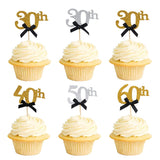 30 40 50 60 Years Old Cupcake Toppers Birthday Party Anniversary Adult 30th 40th 50th 60th Birthday Cake Decorations Supplies