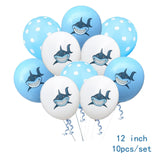 Christmas Gift 1SET Shark/Dolphin/Fish Cartoon Balloons Sea Animal Cupcake Toppers Happy Birthday Kids Paper Garland Baby Shower Party Supplies