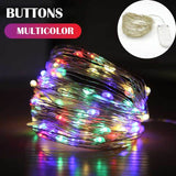 Christmas Gift 5 Colors LED Outdoor Light String Fairy Garland Battery Power Copper Wire Lights For Christmas Festoon Party Wedding