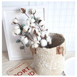 Christmas Gift Naturally Dried Cotton Cheap Artificial Plants Floral Branch Vases Christmas Wedding Party Decoration Fake Flowers Home Decor