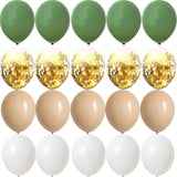 Christmas Gift 15/20pcs 10inch Balloon Kit Avocado Green White Gold Confetti Balls Birthday Wedding Jungle Party DIY Decoration Home Supplies