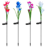 Outdoor LED Solar Light RGB Color Lily Garden Flower Waterproof Decorative Light Solar Courtyard Lawn Porch Path Night Light