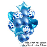 WEIGAO Blue One Foil Balloons Set First Birthday Decor One Year Old Number Balloons Baby Shower Boy 1st Birthday Decor Supplies