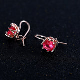 Cifeeo  Fashion Women  Filled Pink Sapphire Of Earring Jewelry Bridal Lady Earrings