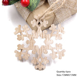 Christmas Gift 6PCS/Lot Vintage Christmas Snowflakes Wooden Pendants Ornaments Wood Craft  Kids Toys Christmas Decorations Tree Ornaments Gifts