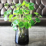 Christmas Gift 37cm 18 Heads Artificial Lotus Plants Green Leaves Plastic Tree Fake Bonsai Plants Real Touch Copper Leafs For Home Office Decor