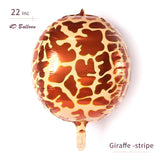 22inch Jungle Animal Birthday Balloons Zebra Giraffe Leopard Stripe 4D Helium Balloon for Party Decor Kids Baby Shower Globos