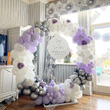Christmas Gift 190pcs Purple White Silvery Latex Balloons Garland Wedding Baby Shower Home Decors Birthday Decoration  Party Decor Gold Party