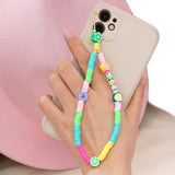 2021 New Colorful Acrylic Pearl Soft Pottery Cartoon Face Fruits Anti-lost Mobile Phone Strap Cord for Women Accessories