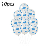 12 Inch Kids Birthday Party Supplies Air Ball Blue White Cloud Balloon And Boy Airplane Toy Birthday Decoration Hawaiian Theme