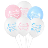 10/20pcs 12'' Print on Your Christening Day Latex Ballons Baby Feet Balloon for Baby Shower Christening Baptism Party Decoration