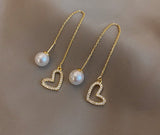 New Classic Pendant Peach Heart Love Modeling Ear Line Fashion Korean Jewelry For Woman Party Girl’s Dangle Earrings