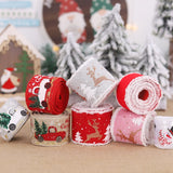 Christmas Gift 5M Christmas Ribbon Printed Burlap Ribbons For Gift Wrapping Wedding Decoration Hair Bows DIY Christmas Tree Ribbon Wreath Bows