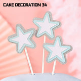 Back to school supplies  Cifeeo  Dream Girl Unicorn Birthday Cake Topper Doll Decoration Pink Rainbow Five Pointed Star Plug-In Happy Birthday Cake Decoration